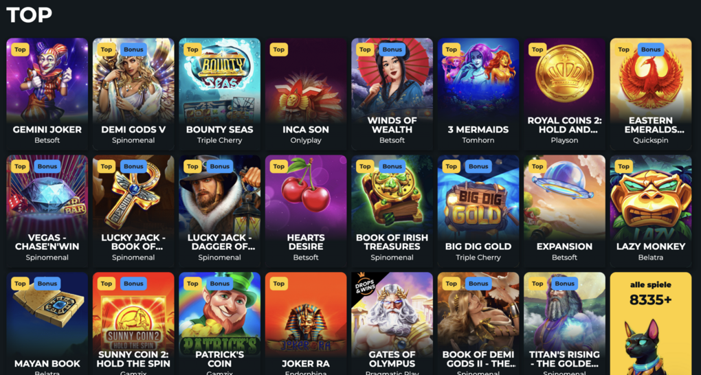 Gokkasten bij TombRiches